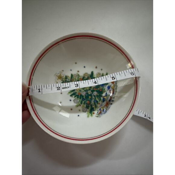 Vintage 2pc Set Salem China Christmas Eve Porcelain Bowls Holiday Dinnerware - Picture 7 of 9